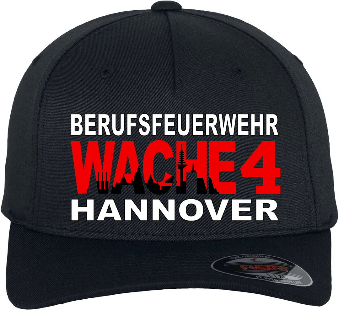 Flexfit Cap Black Wache 4 - Berufsfeuerwehr Hannover